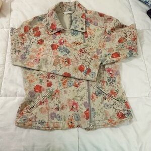 PROMOD BIKER JACKET FLORAL SUPER CUTE/NICE SEE PICS FOR MEASUREMENTS